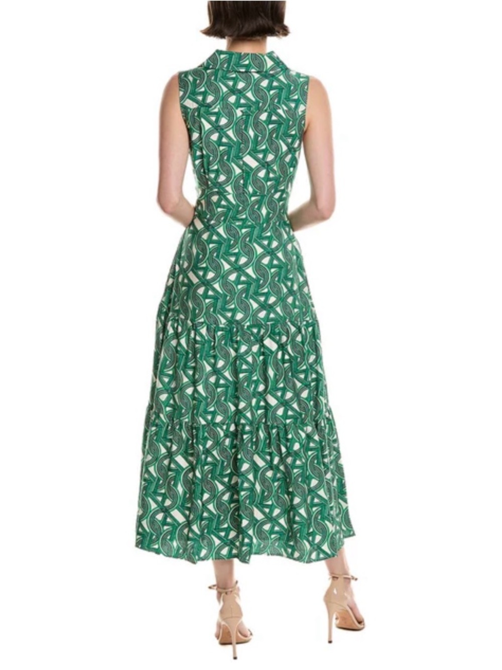 Tahari ASL Women’s Sleeveless Tie Waist Collard Shirtdress Sz 14 Green $159 NWT - Picture 5 of 6